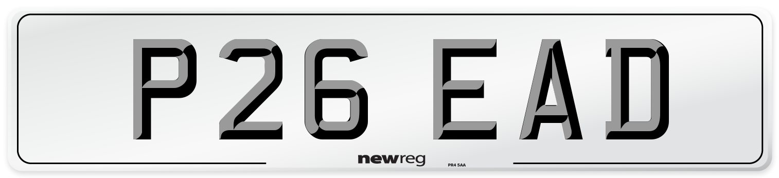 P26 EAD Number Plate from New Reg